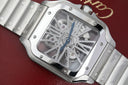 Cartier Santos De Cartier Skeleton WHSA0015 Stainless Steel Watch COMES WITH RUBBER STRAP AND DEPLOYMENT BUCKLE