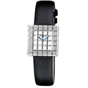 Chopard Ice Cube 18kt White Gold 136815/1001 Diamond Bezel Black Satin Strap Watch 2024