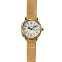 Jaeger LeCoultre Rendezvous Q3512520 Rose Gold With Tan Leather Watch Silver Arabic Dial