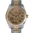 Rolex Datejust 31mm 178273 Champagne Flower Dial Oyster Bracelet Two Tone Watch