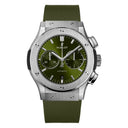 Hublot Classic Fusion Chronograph 521.NX.8970.LR Titanium with Green Alligator Leather Watch 2024