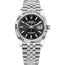 Rolex Datejust 36 Black Dial Fluted White Gold Bezel 126234  Stainless Steel Jubilee Watch 2020