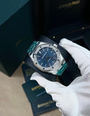 Audemars Piguet Royal Oak 15451ST.ZZ.1256ST.03 Automatic Factory Diamond Bezel Blue Dial 37mm Watch