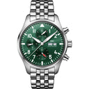 IWC Pilot's IW378006 Chronograph Green Dial Stainless Steel Bracelet Watch 2024