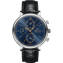 IWC Portofino Chronograph 42 mm Stainless Steel Case IW391036 Blue Dial Black Alligator Strap Watch 2024