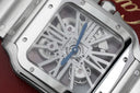 Cartier Santos De Cartier Skeleton WHSA0015 Stainless Steel Watch COMES WITH RUBBER STRAP AND DEPLOYMENT BUCKLE