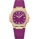 Patek Philippe Nautilus 7010R-013 Rose Gold with Purple Rubber Watch Purple Dial 2024