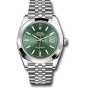 Rolex Datejust 41 Jubilee 126300-0020 Stainless Steel Watch Green Index Dial