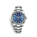 Rolex Sky-Dweller White Gold Bezel 42mm 326934 Stainless Steel Watch Blue Dial 2020