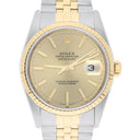 Rolex Datejust 36mm Two Tone Champagne Index Dial Jubilee 16233 Circa - 2000