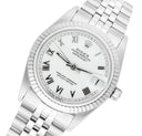 Rolex Datejust 68274 31mm White Roman Dial Stainless Steel Watch White Gold Bezel