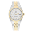 Rolex Datejust 36mm Two Tone White Roman Numeral Dial Jubilee 16233 Circa 1990