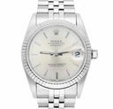 Rolex Datejust 31 68274 Silver Index Dial Stainless Steel Watch White Gold Bezel