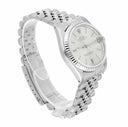 Rolex Datejust 31mm Silver Stick Dial Stainless Steel Watch White Gold Bezel
