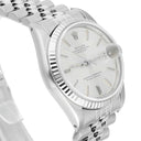 Rolex Datejust 31mm Silver Stick Dial Stainless Steel Watch White Gold Bezel