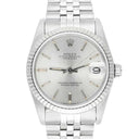 Rolex Datejust 31mm Silver Stick Dial Stainless Steel Watch White Gold Bezel