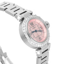 Cartier Miss Pasha Steel Pink Dial Ladies Watch W3140008 with Diamond Bezel
