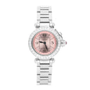 Cartier Miss Pasha Steel Pink Dial Ladies Watch W3140008 with Diamond Bezel