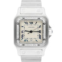 Cartier Santos Galbée 29mm Ladies Stainless Steel Watch with Diamond Bezel