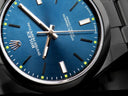 Rolex Oyster Perpetual Blue Dial Black PVD/DLC Coated Stainless Steel Watch 114300