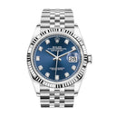 Rolex Datejust 41mm Jubilee 126334 Stainless Steel Watch Blue Diamond Dial
