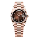 Rolex Day Date 128235-0075 36mm Rose Gold Watch Chocolate Roman Dial 2024