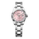Rolex Datejust 28 Steel and 18K White Gold Fluted Bezel Pink Diamond Dial 279174-0004 Oyster Bracelet Watch 2024