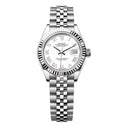 Rolex 279174-0019 Steel and White Gold Lady Datejust 28 Fluted Bezel White Roman Dial Jubilee Bracelet Watch 2024