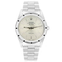 Rolex Air King 34mm 14010 Silver Dial Engine Turned Bezel Steel Mens Watch