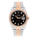 Rolex Datejust 36mm 116231 Black Diamond Dial Rose Gold & Stainless Steel Watch