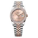 Rolex Datejust 126281RBR-0015 36mm Jubilee Two Tone, Diamond Bezel Pink Roman Dial 2024