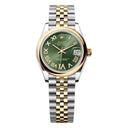Rolex Steel and Yellow Gold Datejust 31 278243-0016 Domed Bezel Green Diamond Roman Six Dial Jubilee Bracelet 2024