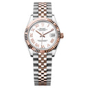 Rolex Datejust 31 White Roman Dial 278271-0002 Two Tone Rose Gold Fluted Bezel Jubilee Bracelet Watch 2024