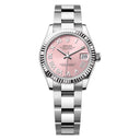 Rolex Datejust 31 Steel and White Gold Fluted Bezel 278274-0019 Pink Roman Dial Oyster Bracelet Watch 2024