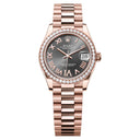 Rolex Datejust 278285rbr-0027 31mm President Rose Gold with Diamond Bezel Watch Slate Roman Pave 6 Dial 2024