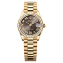 Rolex With Diamond Bezel 31mm 278288rbr-0026 Yellow Gold Watch Dark Grey Roman Pave 6 Dial 2024