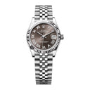 Rolex Steel and White Gold Datejust 31 Watch 278274-0022 Fluted Bezel Grey Roman Dial Jubilee Bracelet 2024