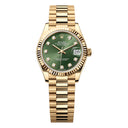 Rolex Yellow Gold Datejust 31 Fluted Bezel Green Diamond Dial 278278-0011 2024 Watch