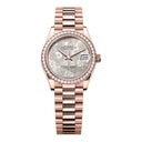Rolex Datejust 31mm 278285rbr-0036 President Rose Gold Watch with Diamond Bezel Silver Floral Dial 2024