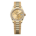 Rolex Datejust 31 278288RBR-0005 Diamond Bezel Champagne Diamond Dial Yellow Gold Watch 2024