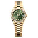 Rolex Datejust 31 278288RBR-0024 Diamond Bezel Olive Green Diamond Six Dial Yellow Gold Watch 2024