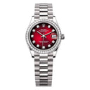 Rolex Datejust 31 278289RBR-0028 Diamond Bezel Red ombré Diamond Dial White Gold Watch 2025