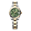 Rolex Datejust 31 Watch 278343rbr-0031 Yellow and Steel Rolesor Domed Diamond Bezel Green Floral Dial - Oyster Bracelet 2024