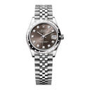 Rolex Steel / White Gold Datejust 31 Watch 278344rbr-0008 Domed 24 Diamond Bezel Grey Diamond Dial Jubilee Bracelet 2024