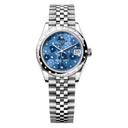 Rolex Datejust 278344rbr-0038 White Rolesor 31 Watch Diamond Bezel Blue Floral Motif Diamond Dial - Jubilee Bracelet 2024