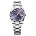 Rolex Datejust 36mm Stainless Steel Oyster 126234-0022 Purple Pave at 6 and 9 Dial 2024
