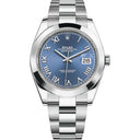 Rolex Datejust Stainless Steel Oyster 126300-0017 41mm Blue Roman Dial Watch 2024