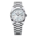 Rolex Day-Date 128236-0002 Platinum MOP Diamond Dial Presidential Watch 2024