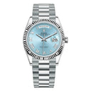 Rolex Day-Date 36mm 128236-0008 Platinum Watch Ice Blue Roman Dial 2022