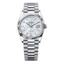 Rolex Day-Date 128236-0021 Platinum MOP Diamond Dial Presidential Watch 2024